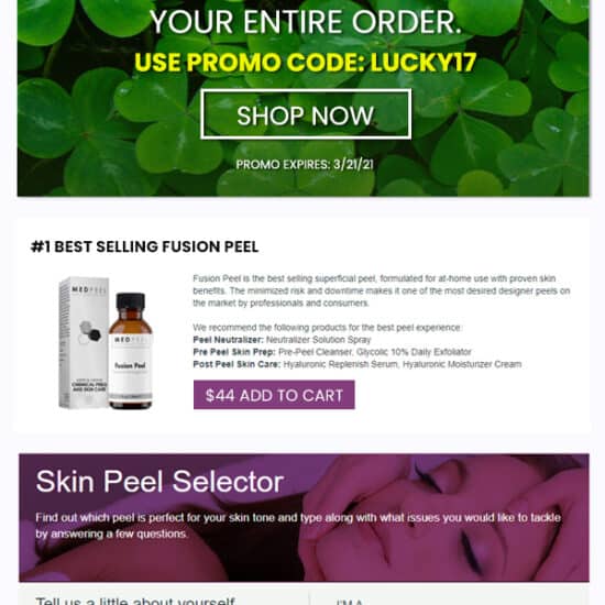 Skin-peel email design